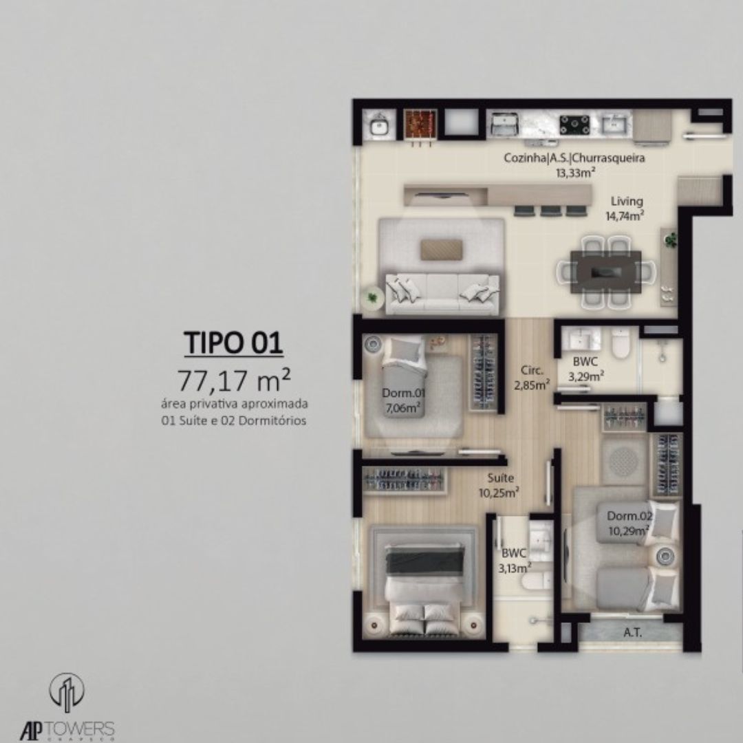 Apartamento Residencial Towers em Chapecó