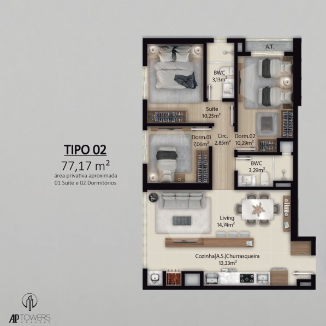 Apartamento Residencial Towers em Chapecó