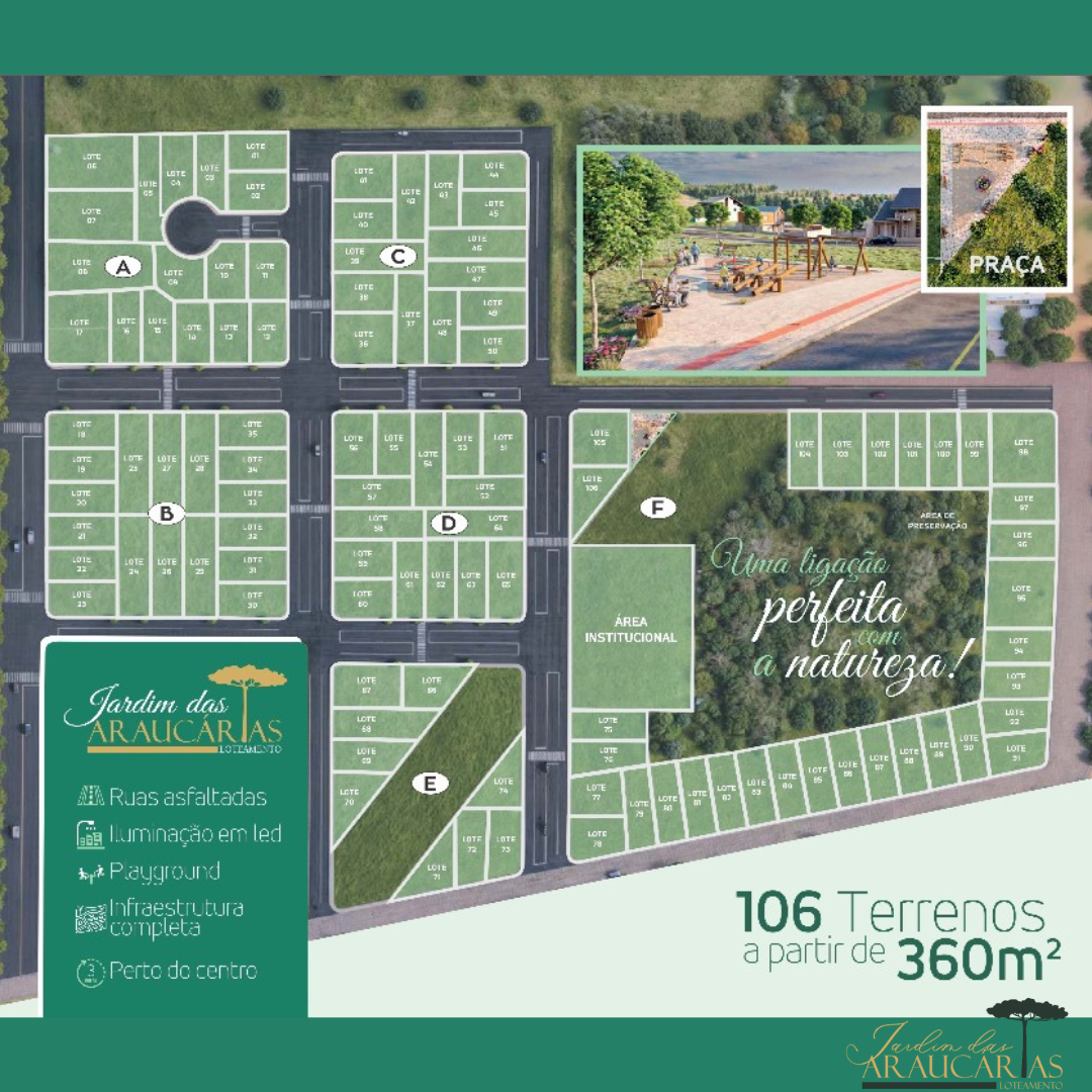 Lançamento Terrenos Loteamento Jardim das Araucárias Bairro São Jorge